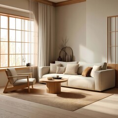 Japanese-style living room interior, Zen style, house