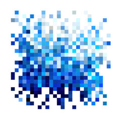 Abstract blue pixelated design showcasing various shades and tones created for digital art enthusiasts