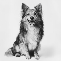 Naklejka premium Happy Shetland Sheepdog Portrait Studio Shot