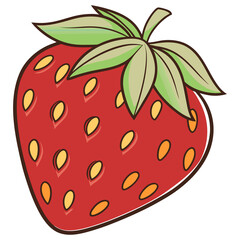 Obraz premium Hand-Drawn Strawberry Vector Perfect for Summer and Fruit Themes