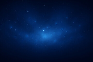 Midnight blue cosmic night sky background with glowing star particles