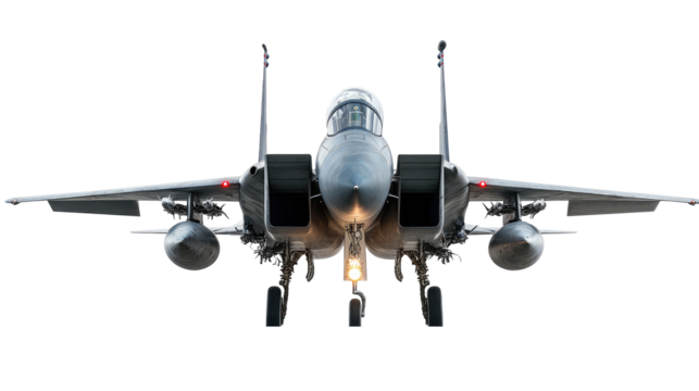 Modern Fighter Plane, Aircraft and Advanced Air Combat System isolated on transparent background Remove png, Clipping Path, pen tool