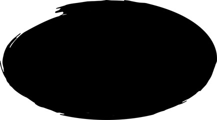 Oval brush painted ink. Grunge design elements