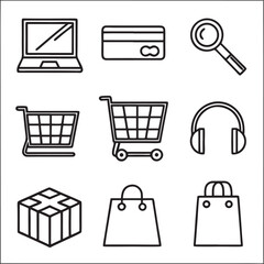 Online Shopping and E-commerce Concept Icons