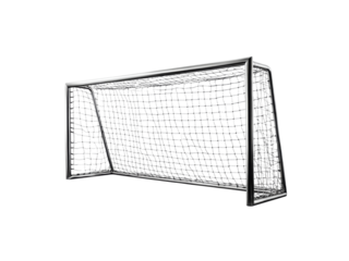 Modern metal soccer goal isolated on black background, Isolated On White Background, Png Transparent