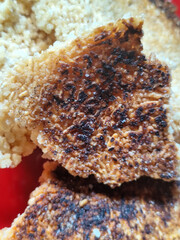Intip.. Intip is a crunchy and tasty traditional Indonesian food. The rice crust is then dried and then fried.