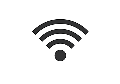 Abstract Wifi Signal Grunge Texture Wireless Network Icon isolated on transparent background