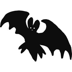 Spooky Halloween Flying Bat Silhouette Against a Full Moon