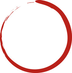 Red circle line brush. Grunge empty