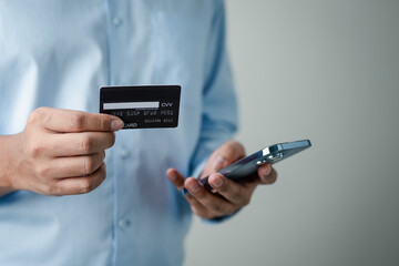 Credit card online shopping payment. Credit card electronics purchase consumer. E-commerce business. financial debt plan. Credit cashless paying. E commerce payment methods.