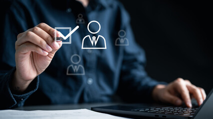 Hiring employees. Human resources management concept. HR recruitment job staff employment. Search employees. Recruitment agency.