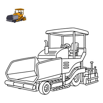 Asphalt Paver Construction Vehicles Coloring Pages