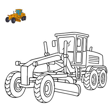 Motor Grader Construction Vehicles Coloring Pages