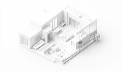 Isometric Model of a Modern Residence