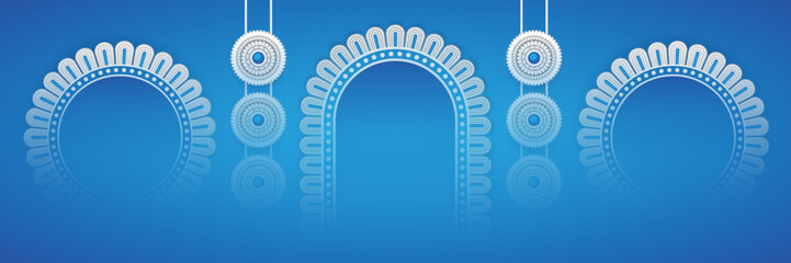 Durga Puja Festival Banner Design Template with Creative Durga Puja Decorative Elements