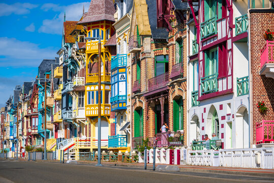 French Village and beach of Mers Les Bains on the Atlantic coast of North France