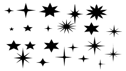 Sparkle Icons set. Twinkle stars collection. Shine star icons. Effect shine, glitter, twinkling and clean. Star sparkle icon. Vector illustration.
