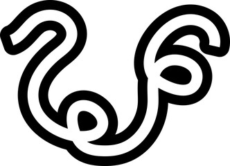 Obraz premium Line bold element set, curve, swirl, wave