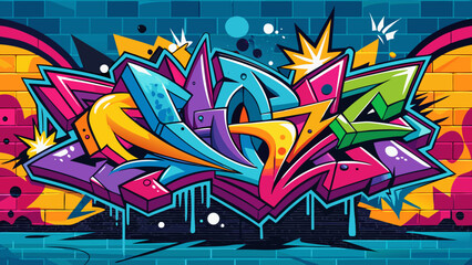 Colorful Graffiti wall abstract background. Idea for artistic pop art background backdrop. vector illustration © Damini