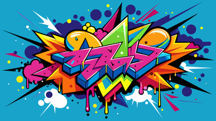 Colorful Graffiti wall abstract background. Idea for artistic pop art background backdrop. vector illustration