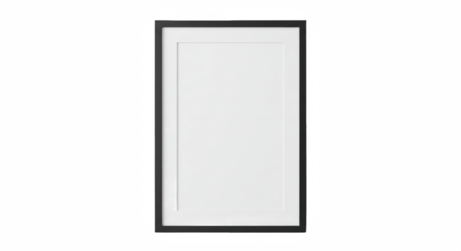 Modern standard A4 A3 size picture frame mockup transparent PNG set bundle, isolated background. White, wood, black texture color with a mat, gallery, art painting photo framing isolated