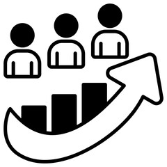 Business Growth Icon Black