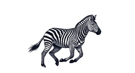 Obraz premium dynamic zebra running transparent background vector illustration