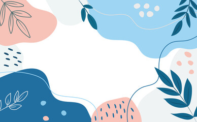 Illustration with abstract botanical background design and natural color palette	