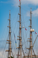 Obraz premium Most of Tall Ships in the Tall Ship Races - The Largest Old School Sailing boats in the world together during regatta in Europe