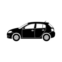 Fototapeta premium compact car side view transparent background vector illustration