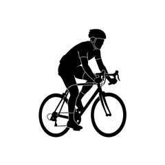 cyclist in motion transparent background vector silhouette