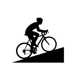 Obraz premium cyclist climbing hill transparent background vector silhouette