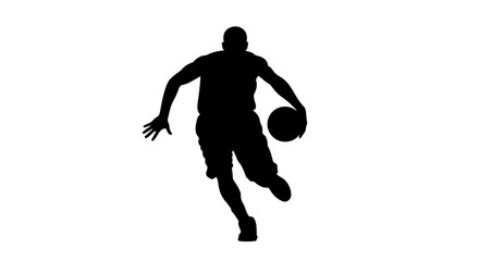 Obraz premium dynamic basketball player silhouette transparent background vector graphic