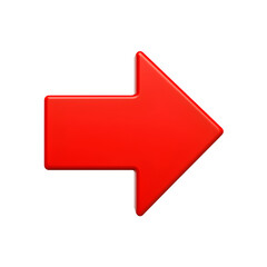 3D Red Arrow Isolated for Symbolizing Direction