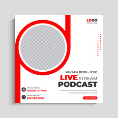 Podcast live talk show social media Instagram post template