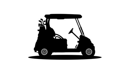 golf cart silhouette transparent background for easy design integration