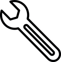 Wrench outline icon vector illustration