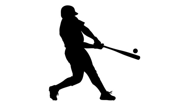 powerful baseball swing transparent background vector illustration