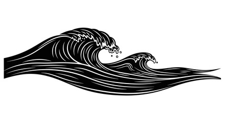 Obraz premium powerful ocean waves transparent vector illustration for design projects