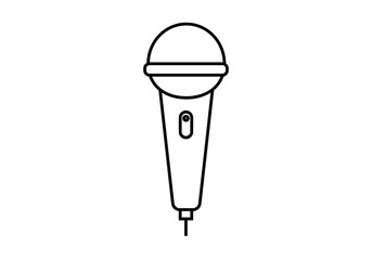 Icono negro de micrófono en fondo blanco