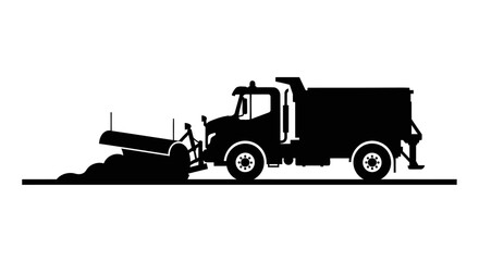 Naklejka premium snow removal truck silhouette powerful vector graphic with transparent background