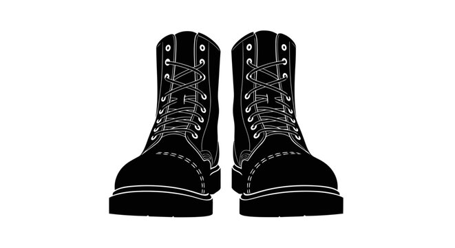 sturdy work boots transparent background vector illustration for design projects