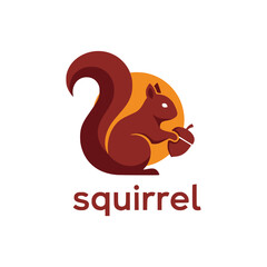 Modern squirrel logo design template