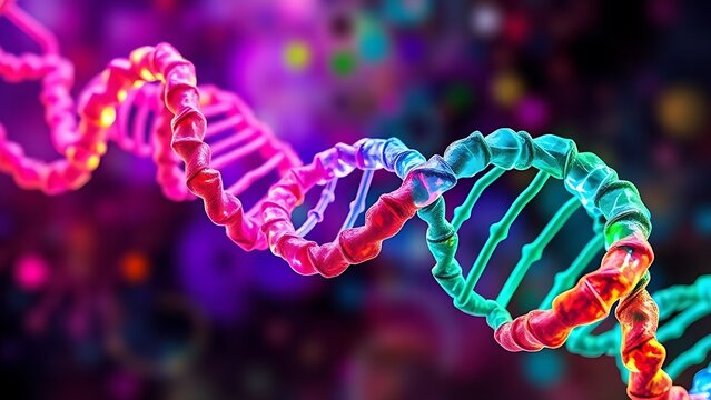 An abstract representation of metabolic pathways in vibrant colors, twisting like a double helix.