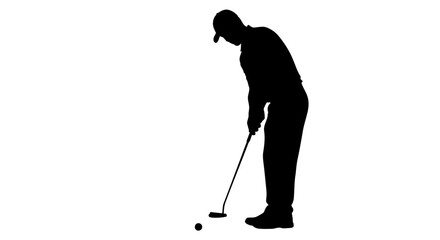 transparent golfer silhouette putting for success in vector format