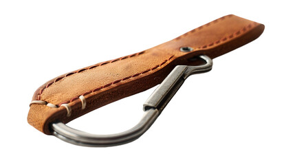 Handcrafted Leather Keychain for Everyday Use on white background