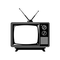 vintage retro television transparent background vector illustration