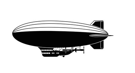 Fototapeta premium vintage zeppelin airship transparent background vector illustration