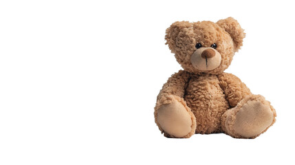 Obraz premium Adorable Stuffed Bear toy in Solitude on white background