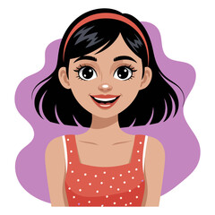 Happy woman portrait flat vector